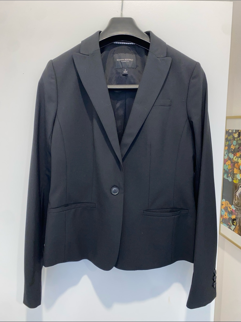 Banana Republic Black Women's Single-Button Tailored Blazer